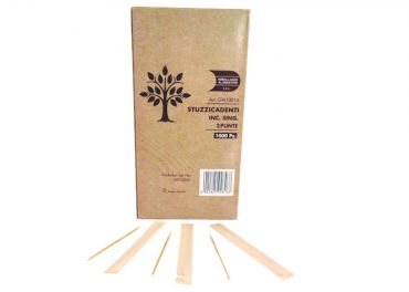 Toothpick paper bag wrapped 2 tips