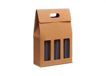 3 bottles box rippled cardboard havana ref.31-10-27x9x39