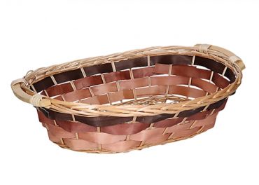 Oval wicker basket shades of brown 53x40h14