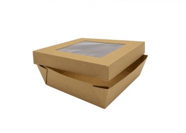 Medium food box container and lid with window