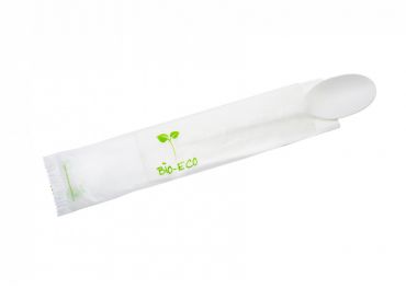 C-PLA spoon with napkins Bio-Eco