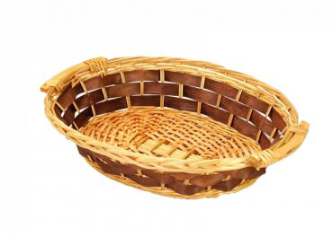 Oval wicker basket walnut peel 51,5/47x38h12 cm