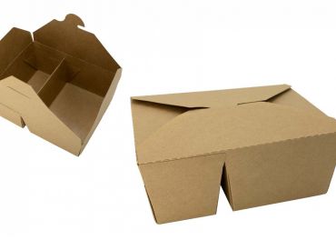 Kraft paper 2-compartments food box 170x140 h65