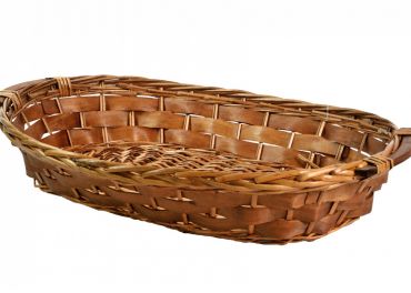 Oval wicker basket brown  60x40h13 cm