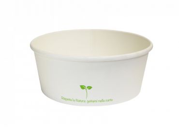 White paper salad bowl C750 Ø150 h60 mm