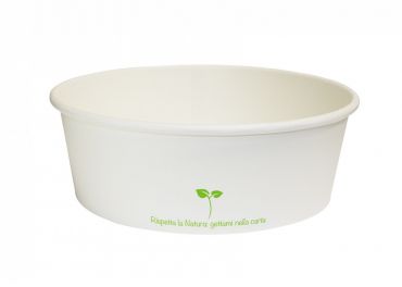 White paper salad bowl C1200 Ø185 h65 mm