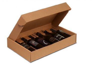 6 flat bottles ref.37-4-56x35x9,5 rippled cardoard