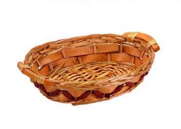 Oval Wicker basket strip red 31/34x25h8