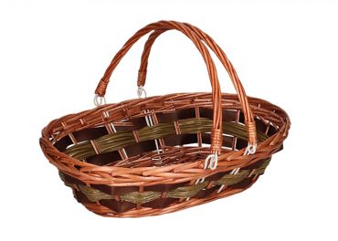 cesta mafalda vimini noce verde ovale 42x32h12
