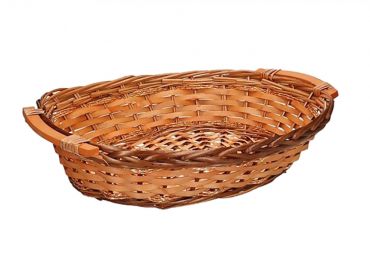 cesta vimini noce filo oro ovale 49x37h12