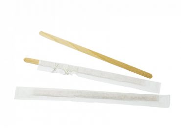 Wood coffee stirrer cm 14  single wrapped