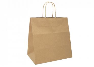 Borse carta FSC avana eco manico corda 32+20h31cm 100gr