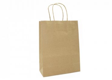 Borse carta FSC avana eco manico carta rt 26+14x40 cm 100gr