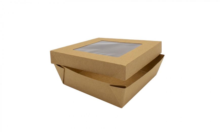 Set di 12 scatole di cartone contenitori con finestra in PVC/Portable cupcake insert-2 titolari Kraft 